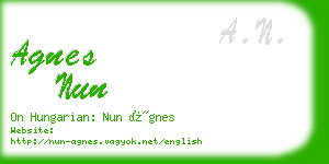 agnes nun business card